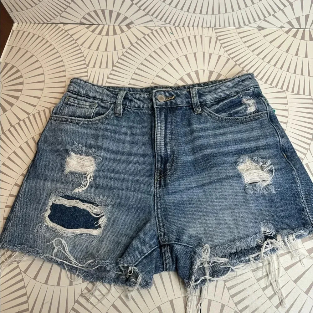 KanCan Women’s Cut‎ Off Jean Shorts - originally Style VBK1671AT High Rose Taper